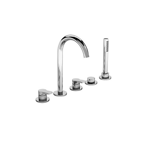 Fantini AL/23 Смеситель на борт ванны, 5 отв., излив 160мм, цвет: хром, 26 02 B265