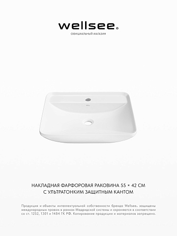 Накладная раковина для ванной Wellsee Cute Twin S 318302000