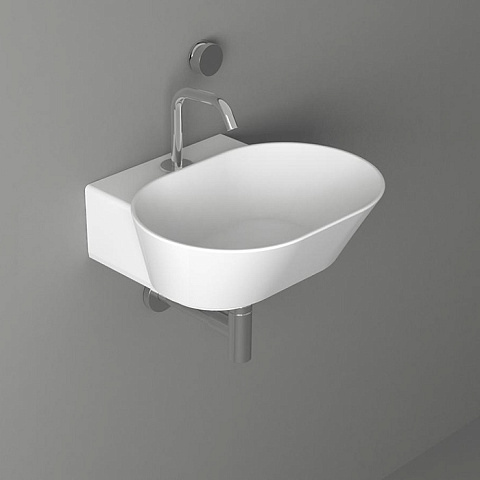 SIMAS WAVE Раковина накладная/подвесная овальная 48х43х16,5 см, с 1 отв под смеситель,цвет белый, WA06 bi*1