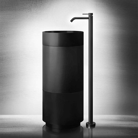GESSI 316 Раковина Ø400 мм., для установки на столешницу, без перелива, нержавеющая сталь, цвет Black metal brushed PVD, 54601#707