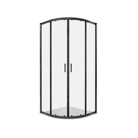 Душевой уголок Aquatek AQ.RO.090.1BL 90х90 см, 1/4 круга, раздвижные двери, профиль чёрный матовый