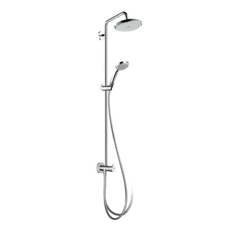Hansgrohe HG Croma Душевая система Showerpipe: верхний душ 220 1jet, ручной душ, штанга для душа, держатель, цвет: хром, 27224000