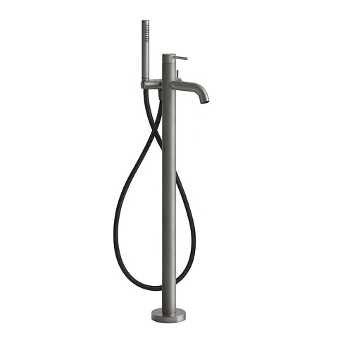 GESSI 316 Напольный смеситель для ванны с душевой лейкой (внешние части), цвет: steel brushed, 54028#239