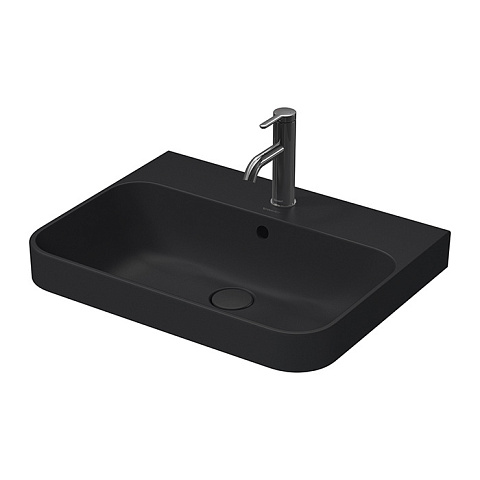 Duravit Happy D.2 Plus Раковина на столешницу 600х460мм с перелив, с 1 отв. под смес, выпуск с керам. покр, anthracite matt (СПЕЦЦЕНА с нашего склада), 2360601300