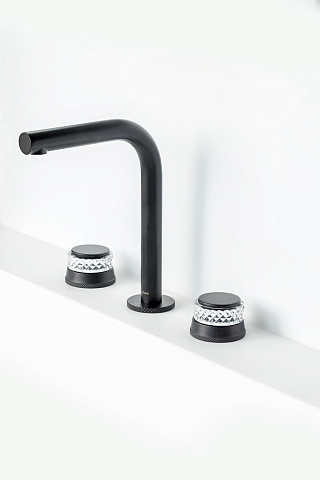 Смеситель на столешницу Boheme AURA на 3 отв. BLACK 152-B-A