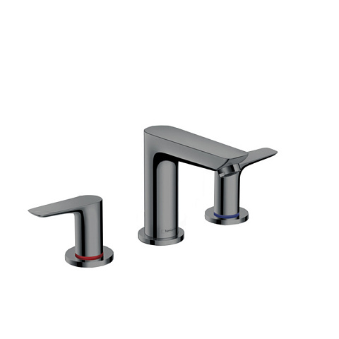 Hansgrohe HG Talis E Смеситель для раковины 150, на 3 отв, с донным клапаном, излив 112мм, цвет: шлифованный черный хром, 71733340
