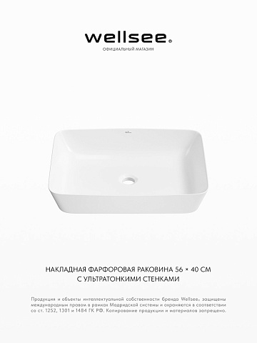Накладная раковина для ванной Wellsee Cromulent 318003000