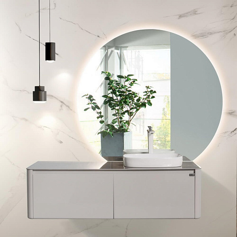 Тумба с раковиной Black&White U915.1400R Blum металлический ящик, керамогранит / раковина (1400x545x400)
