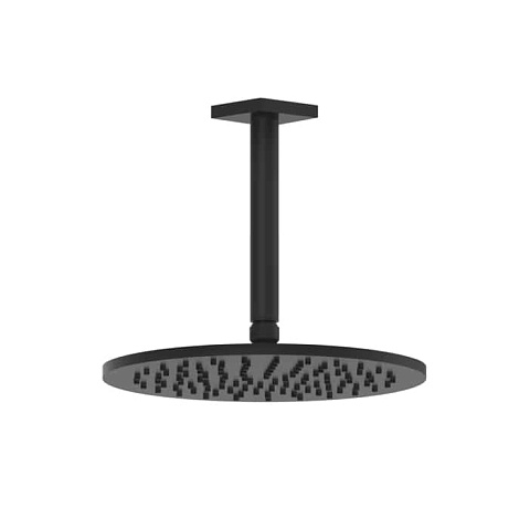 GESSI Rilievo Потолочная душевая головка шарнирная на 1/2", Ø250мм, длина изгот. под заказ (105 - 1855мм), цвет: nero XL, 59150#299