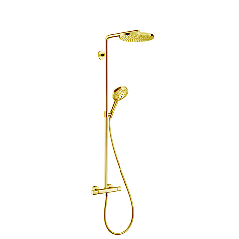 Душевая система Hansgrohe Raindance Select S Showerpipe 240 1 jet with PowderRain, полированное золото 27633990