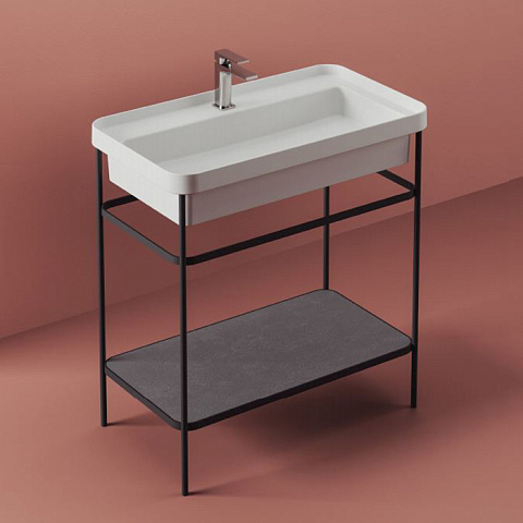Artceram FUORI SCALA Металическая структура 40x57хh83см для раковины Fuori Scala rettangolare 61, цвет: черный матовый, ACA056 17