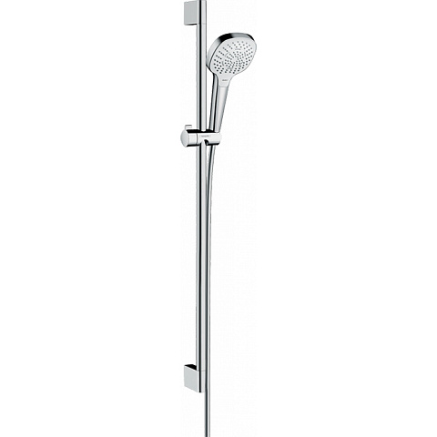 Hansgrohe HG Croma Select E Multi Душевой набор: штанга 900mm, ручной душ 110, 3jet (SoftRain, IntenseRain, массажная), EcoSmart, шланг, цвет: белый/хром, 26591400
