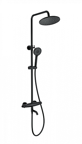 Душевая система с термостатом WONZON & WOGHAND CAPSULE, Черный матовый WW-B3031-A1-MB