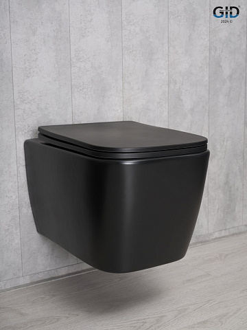 Подвесной унитаз Gid Tr2140Bm, черный матовый