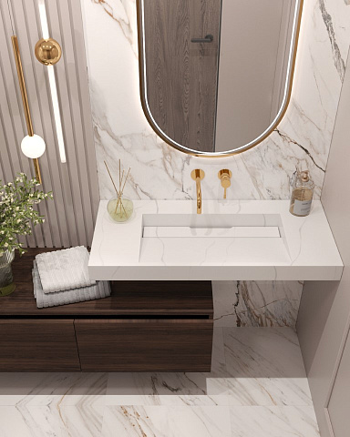 Столешница моноблок Armadi Art FLAT CALACATTA (1010*452*80) 859-100-CLCT