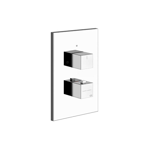 Gessi Rettangolo Встраиваемый термостат, подключение на 3/4”, с переключателем на 2 выхода(внешние части), цвет: хром, 20184#031