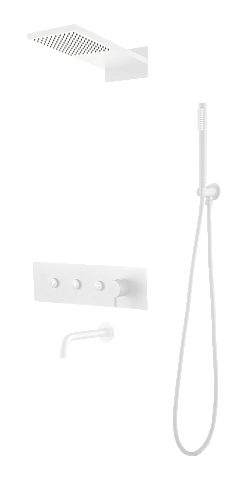 Душевая система с изливом Boheme Fusion Matt White 130-2-MW