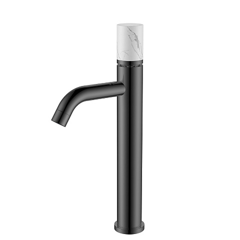 Смеситель Boheme STICK для умыв.выс.GUN METAL MRAMOR WHITE (комплект) 122-GM-MR-W