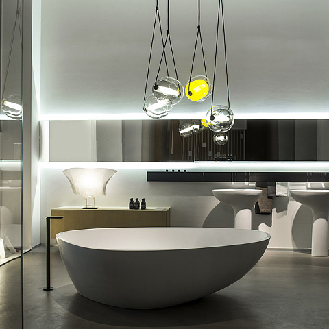Agape Drop Ванна отдельностоящая 195x129x57.5 см, цвет: белый/светло-серый, AVAS1097ZL