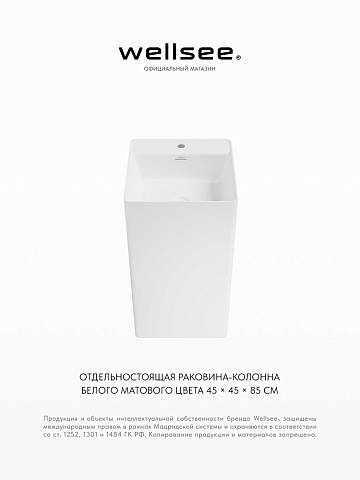 Напольная раковина для ванной Wellsee Pure BY Wellsee 230715000
