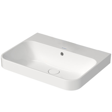 DURAVIT HAPPY D.2 PLUS Раковина 600х460 мм., без отверстий для смесителя, с переливом, выпуск с керамическим клапаном, цвет белый, 2360600060