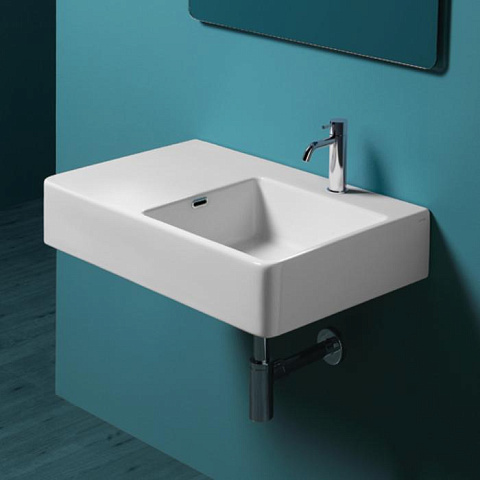 SIMAS Top e lavabi d'arredo раковина накладная/подвесная 75х45 см с 1 отв. под смеситель правая ,цвет белый, QU75D*1 bi
