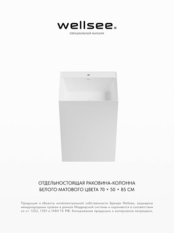 Напольная раковина для ванной Wellsee Doux 230502000