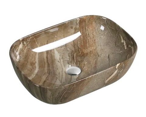 Раковина керамическая под мрамор (накладная) SantiLine SL-7023
