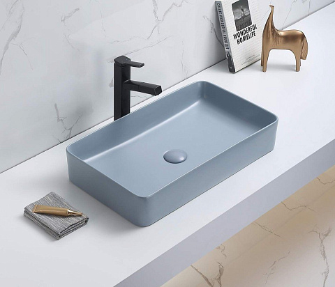 Раковина накладная CeramaLux 78189MHL-4 605×350 мм, голубой