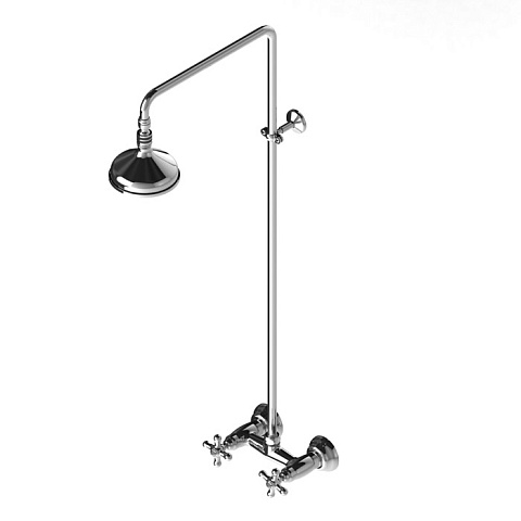 Stella Roma Душевой комплект 3283/301/314A-140: смеситель, штанга+ручной+верхний душ 140мм, цвет: хром, RM 02411 CR00