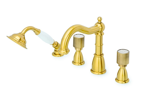 Смеситель врезной 4отв. Boheme ROYAL CRISTAL, бронза (комплект) 391-Royal/CRST
