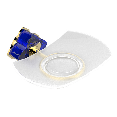 THG PETALE DE CRISTAL BLEU Мыльница стеклянная, подвесная, цвет полированное золото, U6B-F01-500