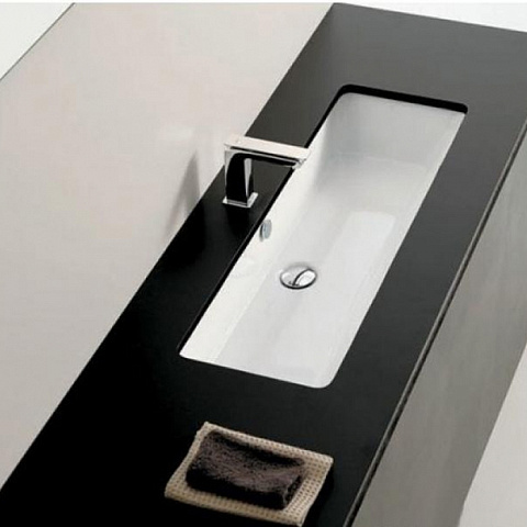 Artceram WASHBASINS GEA Раковина встраиваемая снизу 90х33 см, без отв под смеситель, без крепежа ACA001, цвет белый., GEL002 01 00