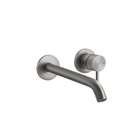 GESSI 316 Встраиваемый смеситель для раковины с изливом 200-170мм (внешняя часть), цвет: steel brushed, 54186#239