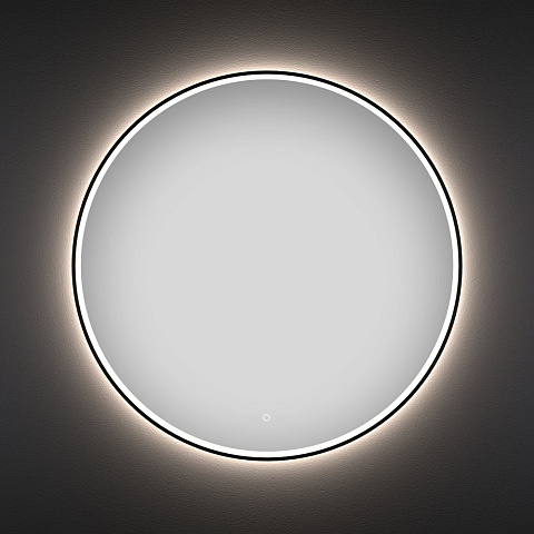 Круглое зеркало с фронтальной LED-подсветкой D = 50 см Wellsee 7 Rays' Spectrum, цвет контура черный матовый 172200190