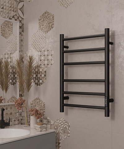 Полотенцесушитель электрический APEXTERMO Стелла ST00164BM 600x400, черный матовый