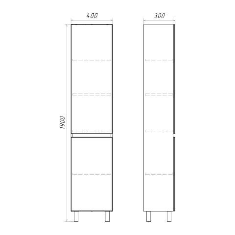 Напольная шкаф-колонна для ванной Comforty Лозанна-40Н белый глянец 00-00017838