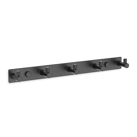 Decor Walther Basic HAK5 Панель с 5 крючками 30x4см, цвет: черный матовый, 0530560