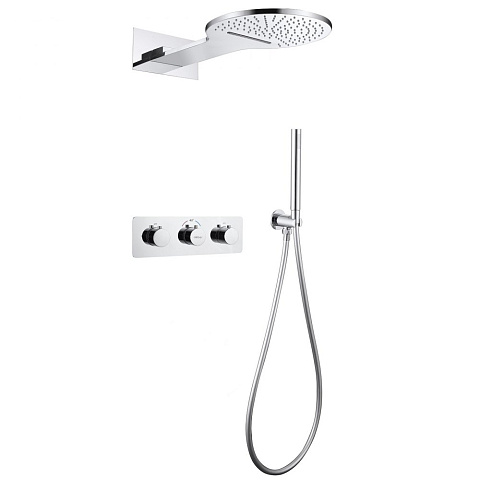Душевая система ABBER Wasser Kreis AF8151 скрытого монтажа без излива, термостат, хром