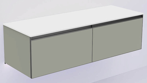 Armadi Art QUATRO 2 140см (70+70) тумба LUNA профиль ANTHRACITE + внутр. подсв. 790-M2-140(70+70)-L-A-LED