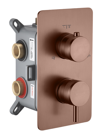 Смеситель встроенный однорычажный 3-х проходной Boheme CELL BRUSHED BRONZE 135-3-BRB