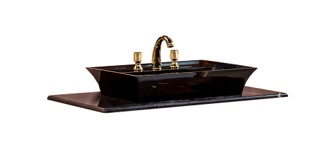 Столешница мрамор 101см Armadi Art Black Toros под LV-6 чашу 857-101-BT