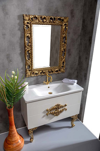Тумба Armadi Art NeoArt 100см*43,5 WHITE (керам.моноблок) 830-100-WH