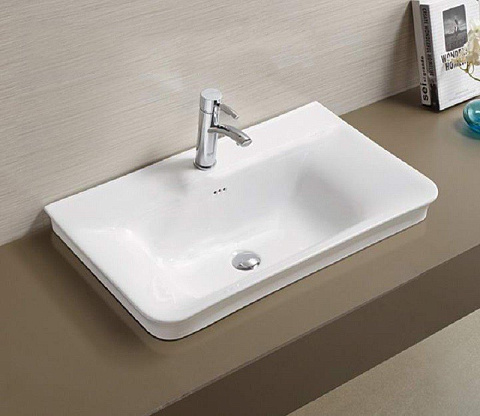 Раковина накладная CeramaLux 851-80 810×475 мм, белый