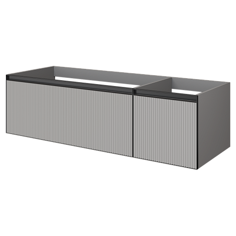 Armadi Art QUATRO 2 140см (100+40) тумба рифл LUNA FUGA профиль ANTHRACITE 790-M2-140-L-RIB-A