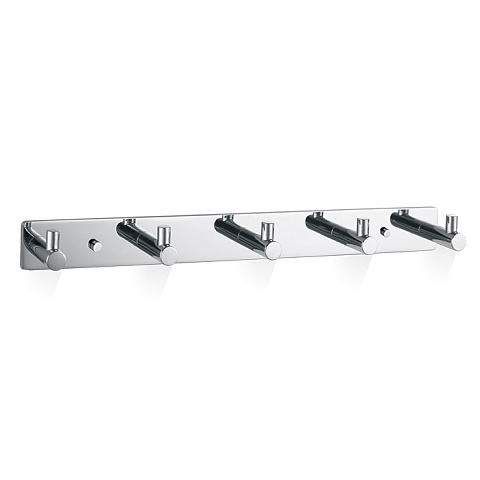 Decor Walther Basic HAK5 Панель с 5 крючками 30x4см, цвет: хром, 0530500