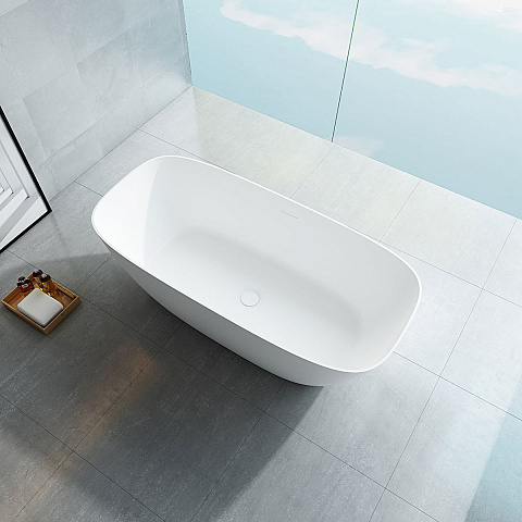Ванна Солид Серфейс (Solid Surface) Vincea VBT-6S02MW, 1700x720x550, белый матовый, щелевой перелив