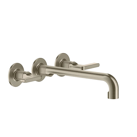 GESSI INCISO Встраиваемый смеситель для раковины на 3 отверстия с изливом 255-235мм (внешние части), цвет: Finox Brushed Nickel, 58092#149