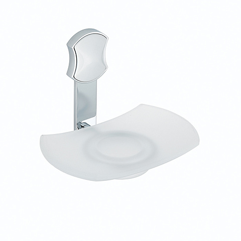 THG INFINI PORCELAINE BLANCHE Мыльница стеклянная, подвесная, цвет хром, U2D-A02-500