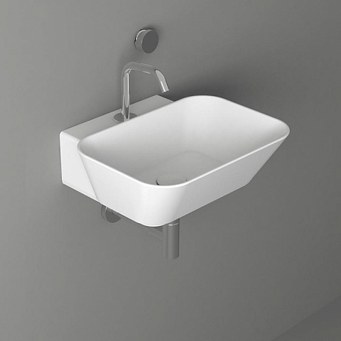 SIMAS WAVE Раковина накладная/подвесная прямоугольная 48х43х16,5 см, с 1 отв под смеситель,цвет белый, WA08 bi*1
